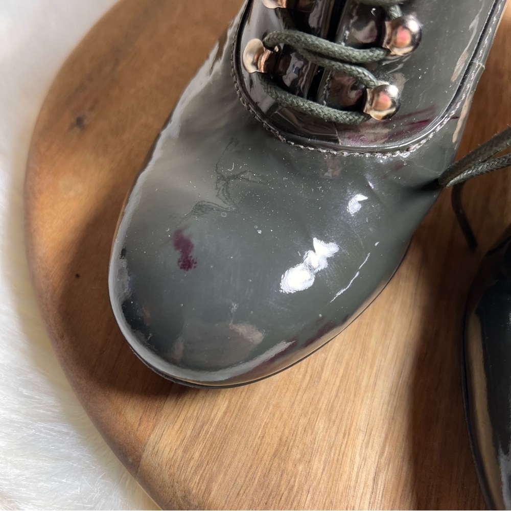 Theory Lace Up Oxford Heeled Booties Size 36.5 - Picture 8 of 11